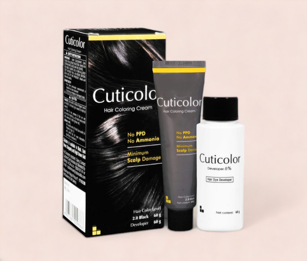 Cuticolor Hair Coloring Cream Black 2.0