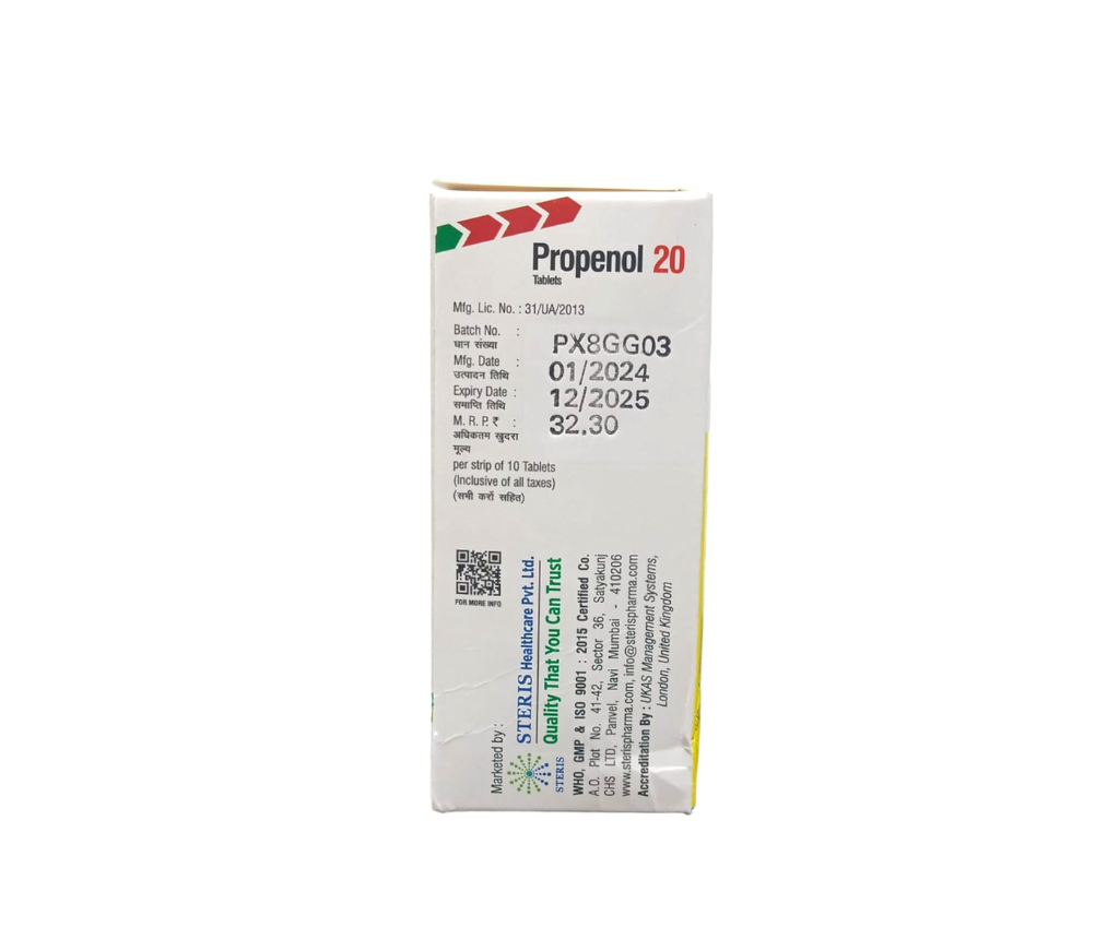 Propranolol er 20 mg
