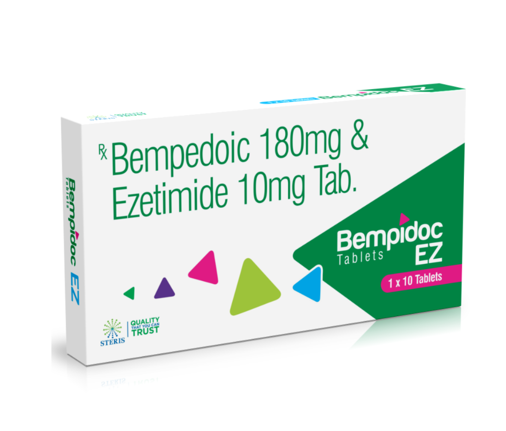 STERIS PHARMA | BEMPIDOC EZ 180/10 | Bempedoic Acid 180 mg Ezetimibe 10mg  tablets Price Avail by STERIS