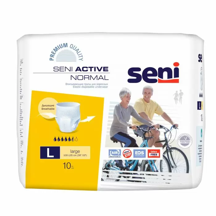 Seni Active Normal Elastic Disposable Underwear Diaper (Large, Pack of 10)