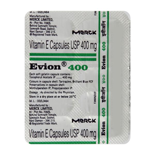 Evion 400 Capsule (Strip of 10) for Male infertility and to prevent Coronary Artery Disease