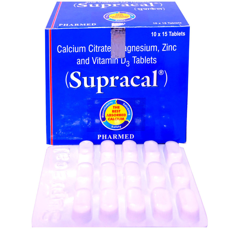 Supracal Tablet (Strip of 15) for calcium deficiency and improving pregnancy outcomes