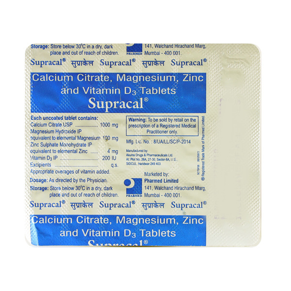 Supracal Tablet (Strip of 15) for strong bones and teeth