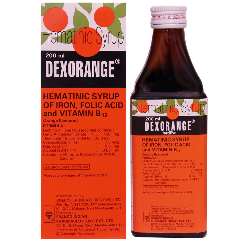 Dexorange Syrup 200ml for dimorphic anemia