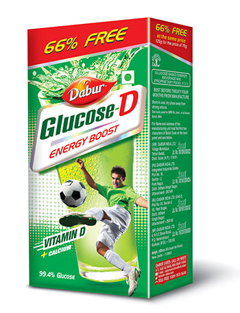 Dabur Glucose-D Energy Boost Drink 75g (50g Free)