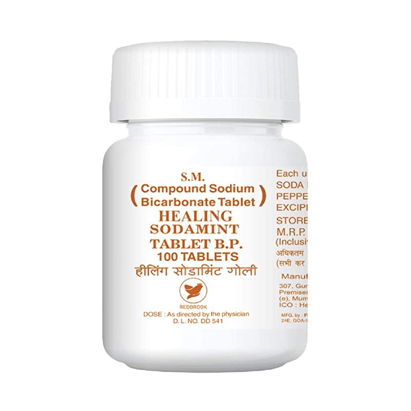 Healing Sodamint Tablet (Bottle of 100) to treat acidity in blood and urine alkalization