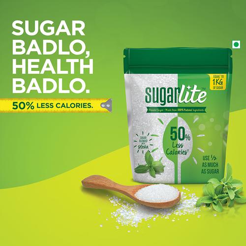 Sugarlite 50% Less Calories Blended Sugar Pouch 500g