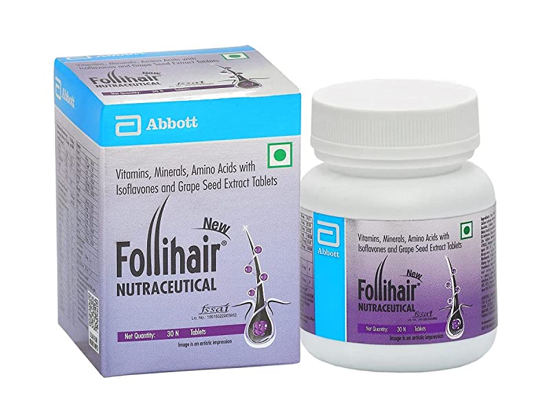 New Follihair Tablet (Bottle of 30) to reduce hair fall