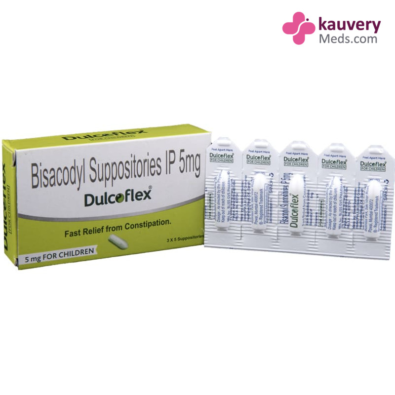 Dulcoflex 5mg Suppository for Children (Strip of 5) for Constipation