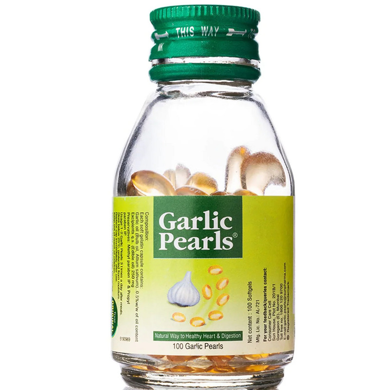 Garlic Pearls Capsule (Bottle of 100) contains Garlic Oil 0.5% w/w