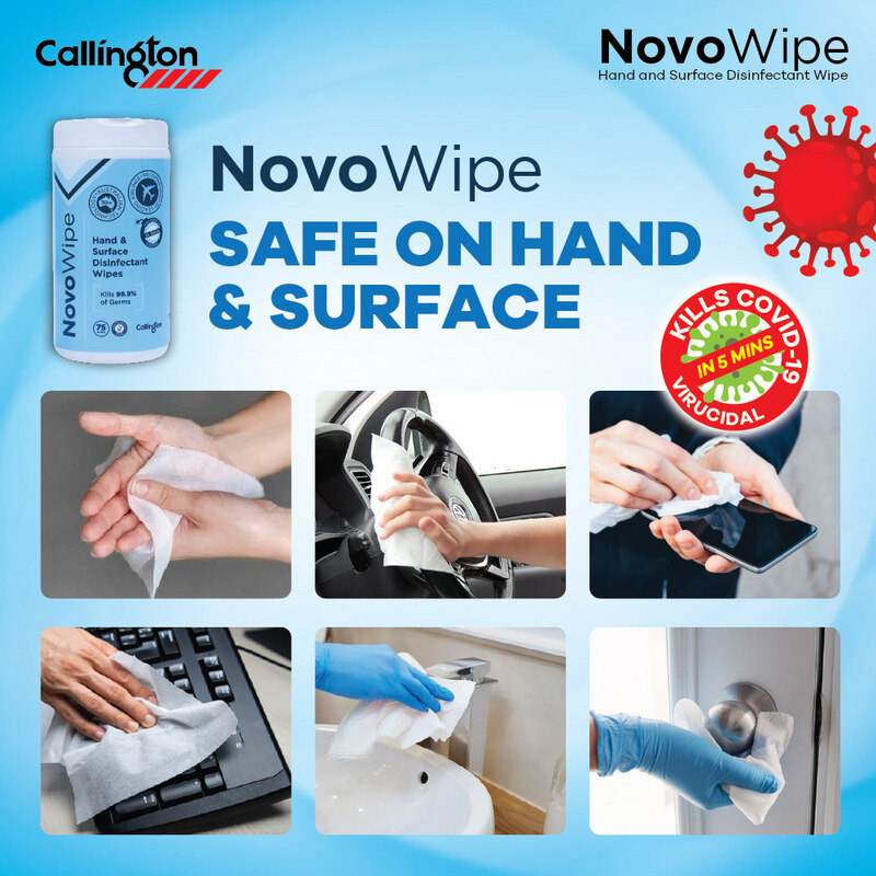 NovoWipe Disinfectant Wipes (Box of 75)