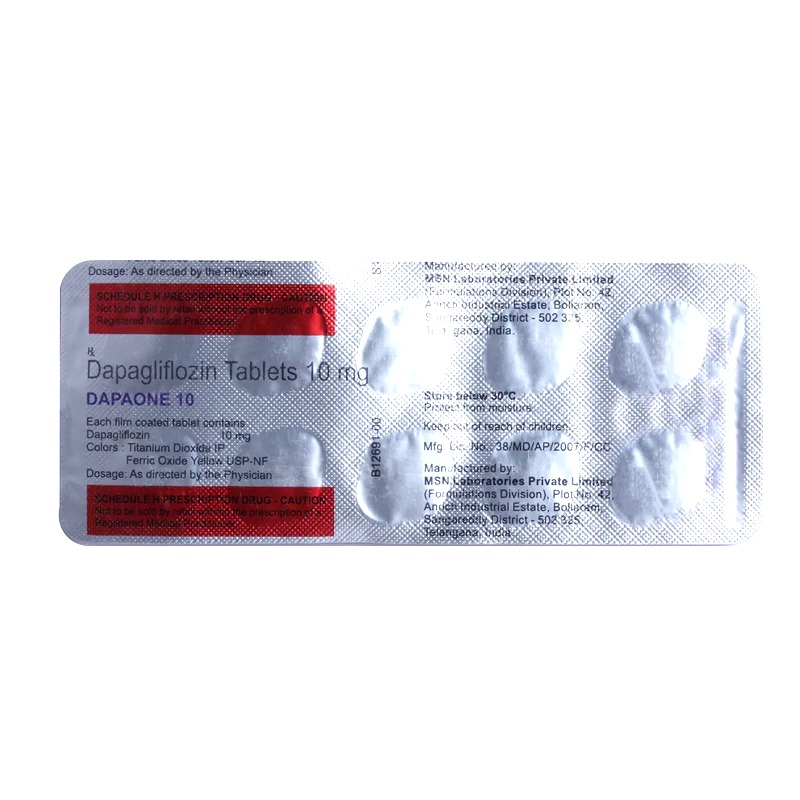 Dapaone 10mg Tablet (Strip of 10) for treatment of type 2 diabetes mellitus