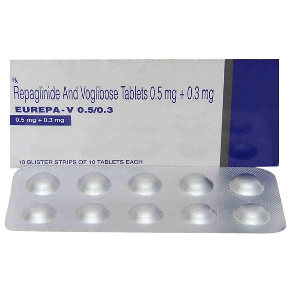 Eurepa-V 0.5/0.3 Tablet (Strip of 10) for type 2 diabetes mellitus