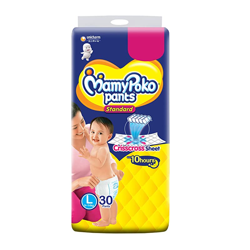 MamyPoko Pants Standard Crisscross Sheet Diapers L 30's