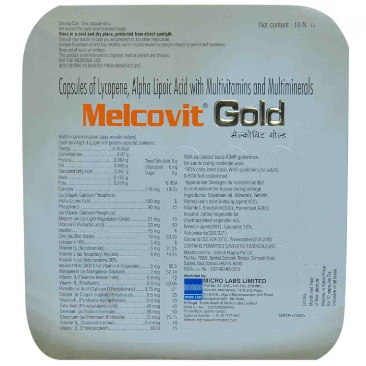 Melcovit Gold Capsule (Strip of 10)