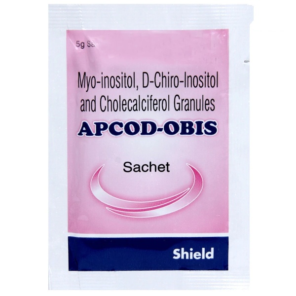 Apcod-Obis Sachet  contains Myo-Inositol 2000mg, D-Chiro Inositol 50mg, Cholecalciferol 1000IU