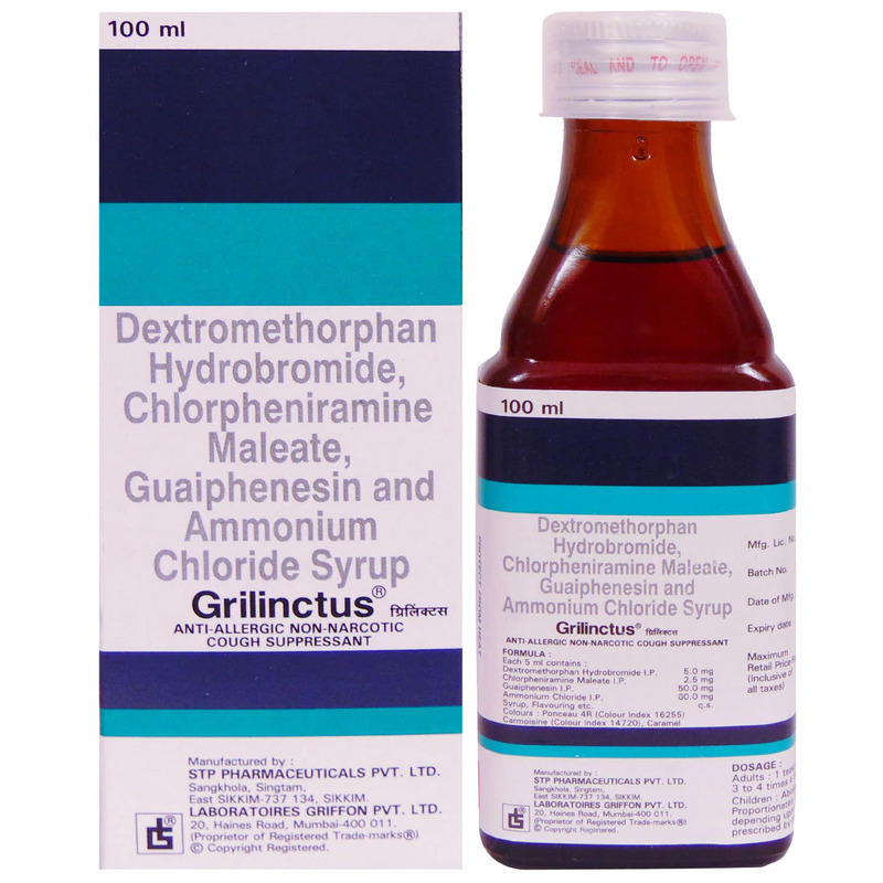 Grilinctus Syrup 100ml for cough, runny nose, watery eyes, throat irritation