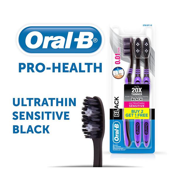 Oral-B Ultrathin Sensitive Black Toothbrush (Buy 2 Get 1 Free)