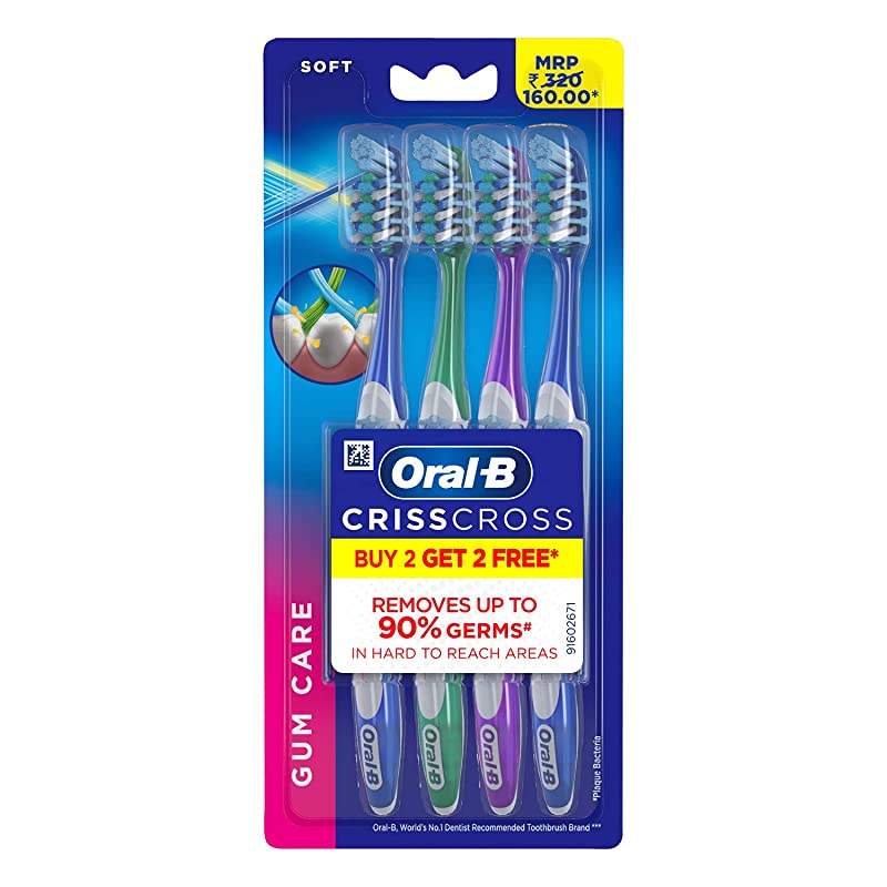 OralB Criss Cross Gum Care Soft Toothbrush (Buy 2 Get 2 Free)