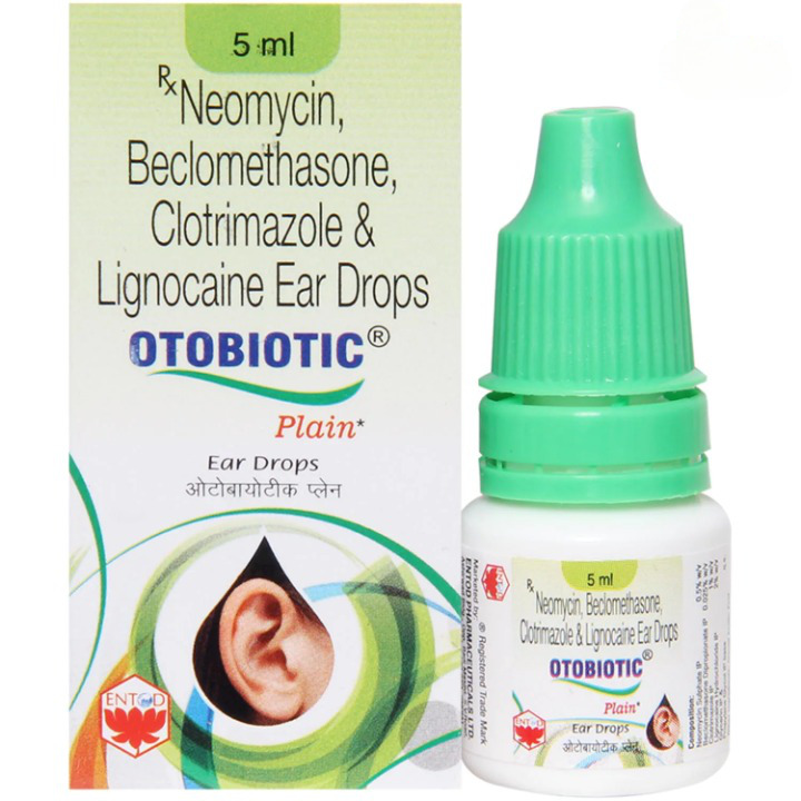 Otobiotic Plain Ear Drops 5ml for treatment of ear infections