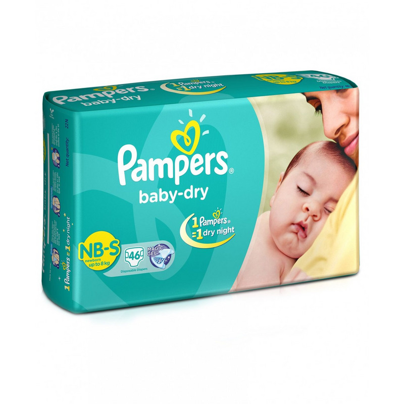 Pampers Baby Dry Diapers for Newborn to Small Baby (Pack of 46)