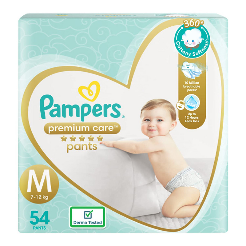 Pampers Premium Care Pant Style Diapers Medium 54's
