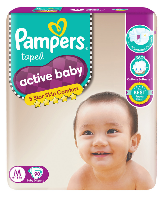 Pampers Active Baby Diapers Medium 90's