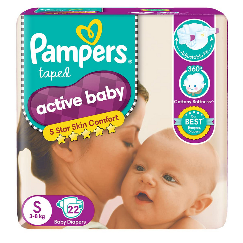 Pampers Active Baby Diapers Small (Pack of 22)
