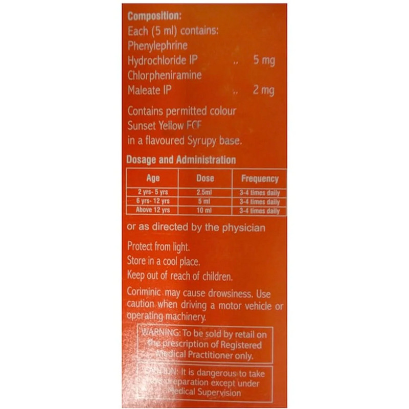 Coriminic Orange Flavour Syrup 60ml