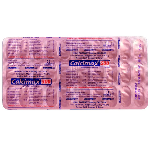 Calcimax 500 Tablet (Strip of 30) helps to maintain bone health