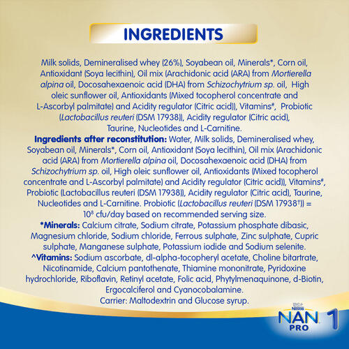 Nestle Nan Pro 1 Infant Formula Powder 400g (upto 6 months)