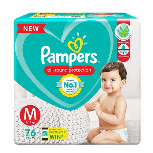 Pampers Pant Style Diapers Medium 76's