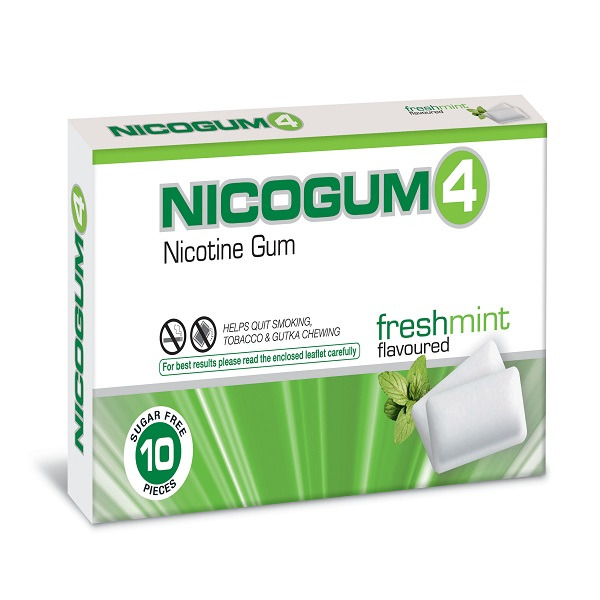 Nicogum 4 Freshmint Nicotine Chewing Gum (Sugar Free) 10's
