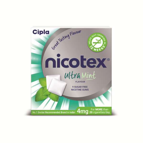 Nicotex 4mg Ultra Mint Nicotine Chewing Gum (Sugar Free) 9's