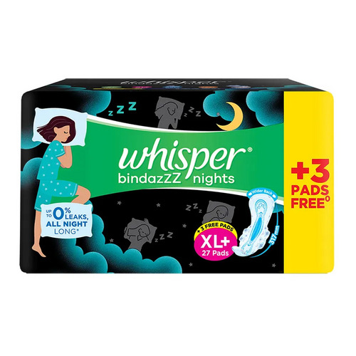 Whisper Bindazzz Nights Sanitary Pads XL 30's