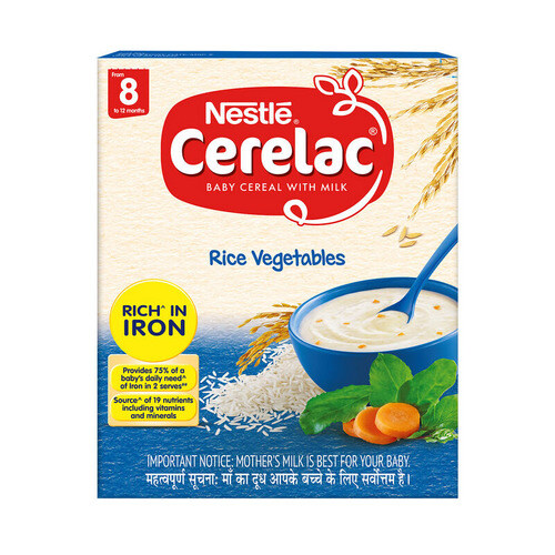 Nestle Cerelac Rice Vegetables Baby Cereal with Milk 300g (8 to 12 months)