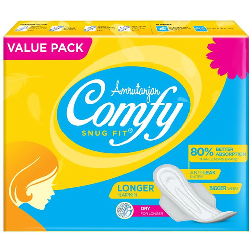 Amrutanjan Comfy Snug Fit Sanitary Pads (Value Pack) 18's