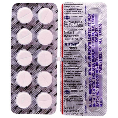 Glycomet Tablet 10's contains Metformin 500mg
