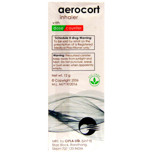 Aerocort Inhaler 200 MDI contains Levosalbutamol 50mcg, Beclometasone 50mcg