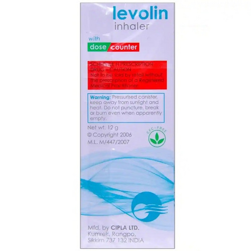 Levolin 50mcg Inhaler 200 MDI used to treat the symptoms of asthma and COPD