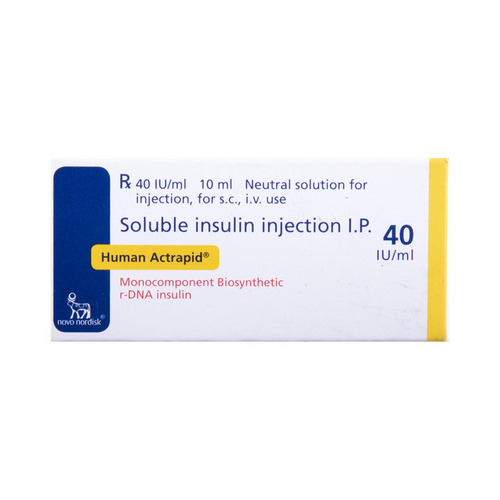 Human Actrapid 40IU/ml Insulin Injection 10ml Check Price, Uses, Side
