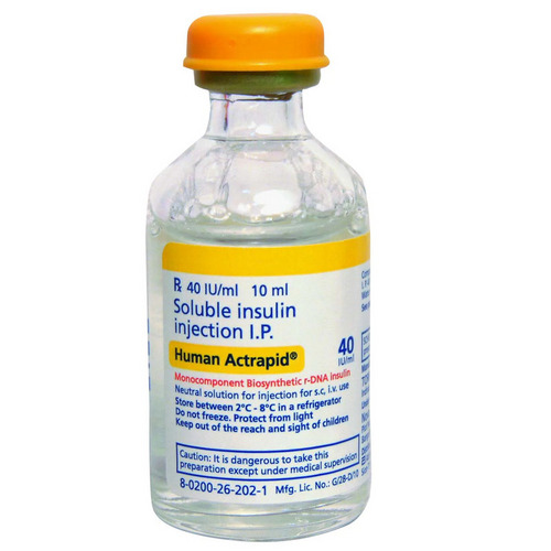 Human Actrapid 40IU/ml Insulin Injection 10ml used to treat diabetes