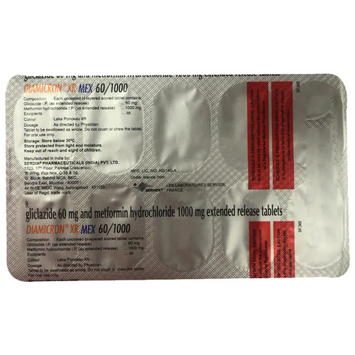 Diamicron XR Mex 60/1000 Tablet ER 10's
