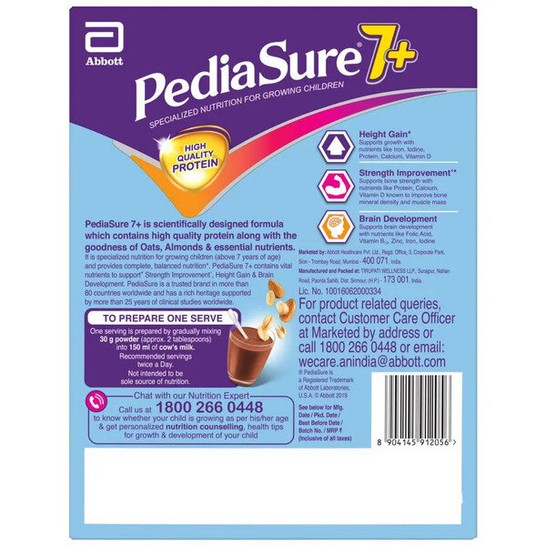 PediaSure 7+ Chocolate with Oats & Almond Health Drink 200g (Refill Pack)