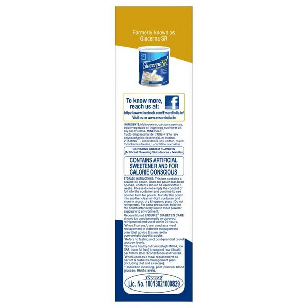 Buy Ensure Diabetes Care Vanilla Delight Flavour Powder 400g (Refill