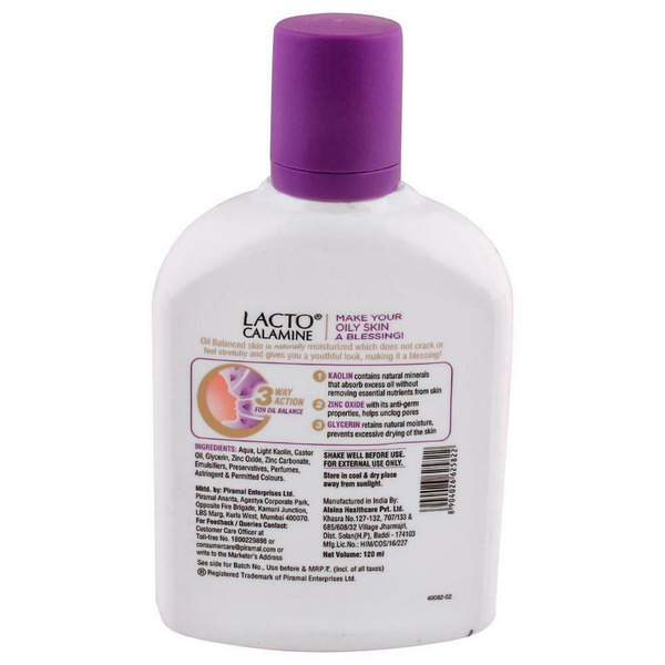 Buy Lacto Calamine Oil Balance Face Lotion for Oily Skin 120ml Online