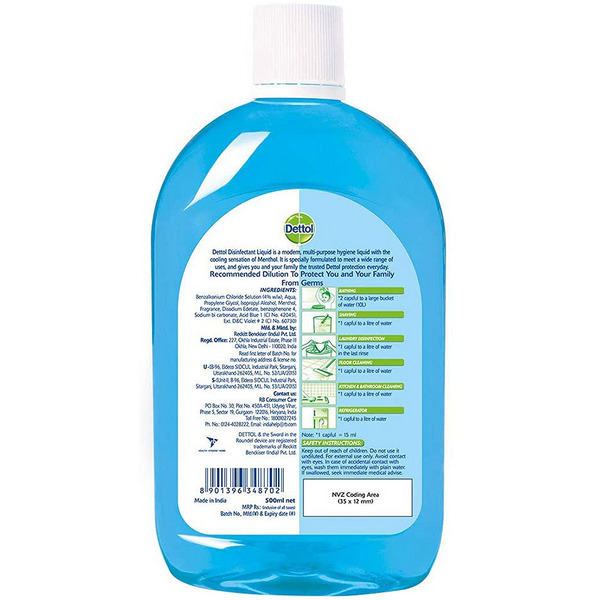 Dettol Disinfectant Menthol Cool Liquid 500ml