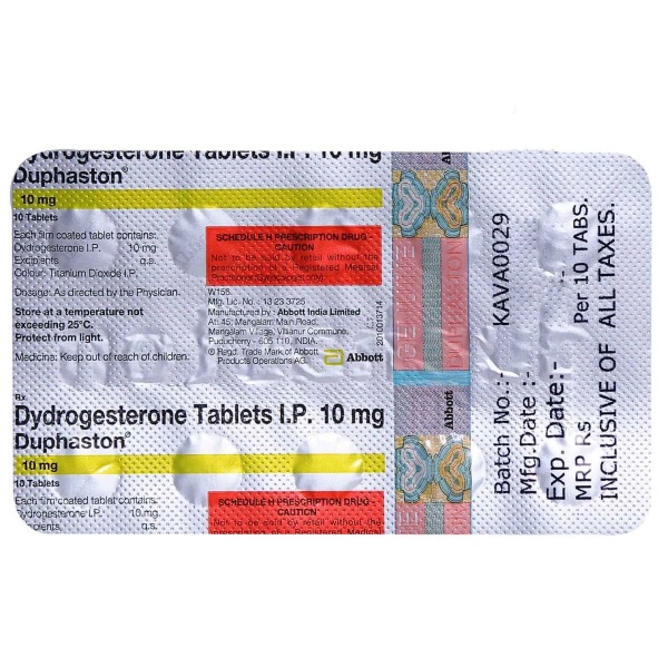 Duphaston 10mg Tablet 10's Check Price, Uses, Side Effects, Substitutes