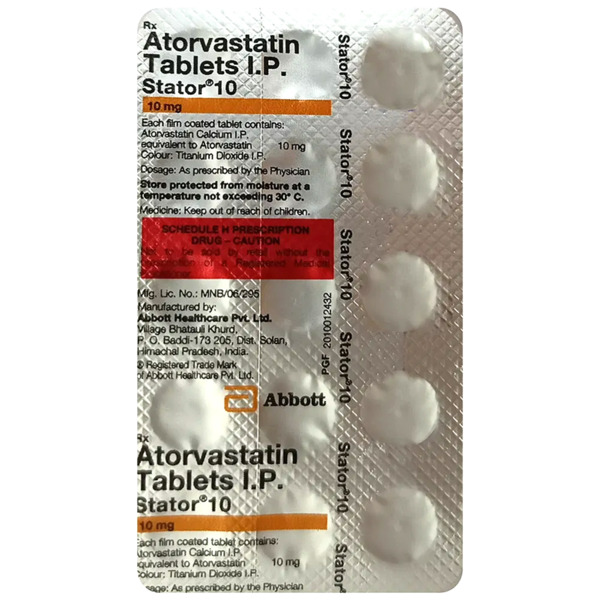 Stator 10 Tablet 15's Check Price, Uses, Side Effects, Substitutes