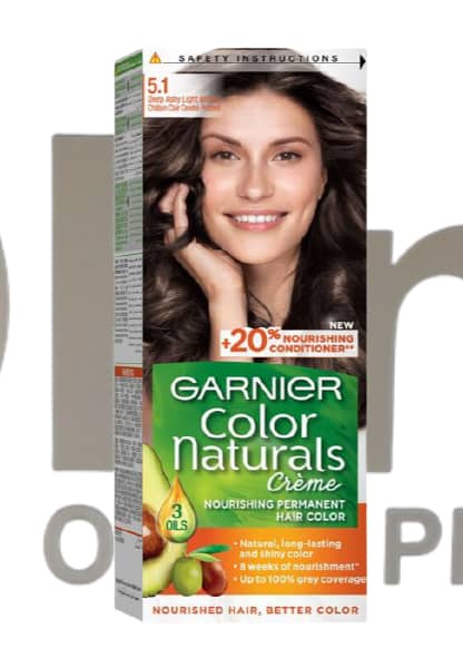 GARNIER COLOUR NATURAL DEEP ASHY LIGHT BROWN HAIR COLOUR 60+40+10ml GARNIER COLOUR NATURAL DEEP ASHY LIGHT BROWN HAIR COLOUR 60+40+10ml